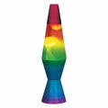 11.5" LAVA� Lamp Rainbow - white wax, clear liquid, tricolor globe, rainbow base and cap