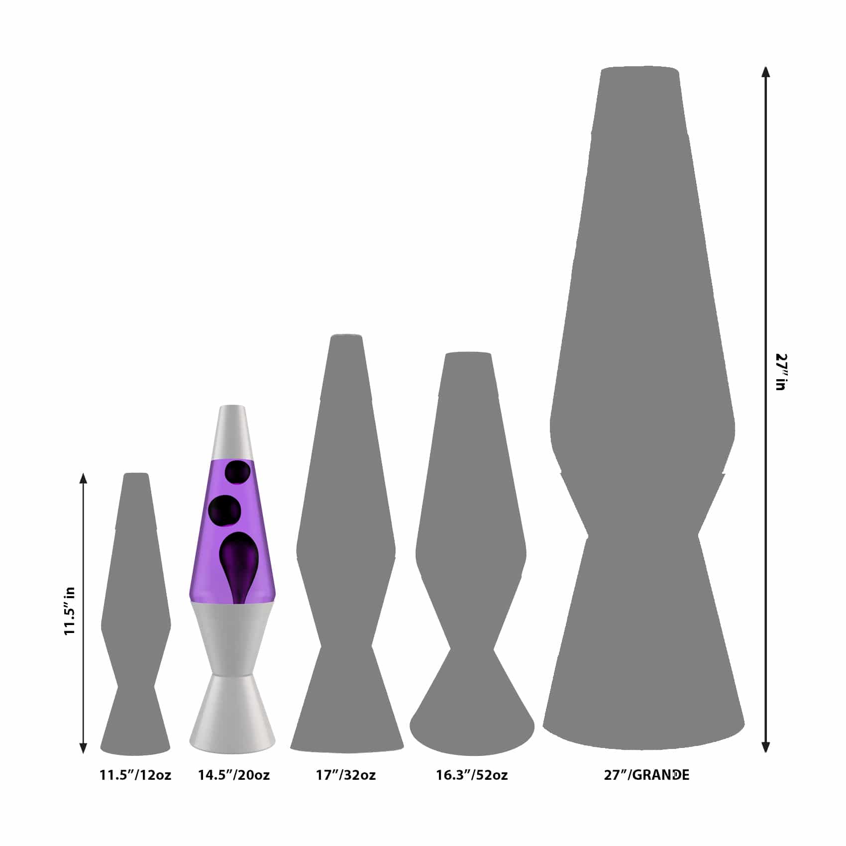 14.5'' LAVA� Lamp - Black & Purple Size Comparison
