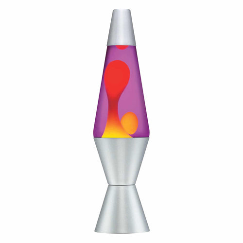 14.5" LAVA� Lamp - yellow wax, purple liquid, and silver base and cap