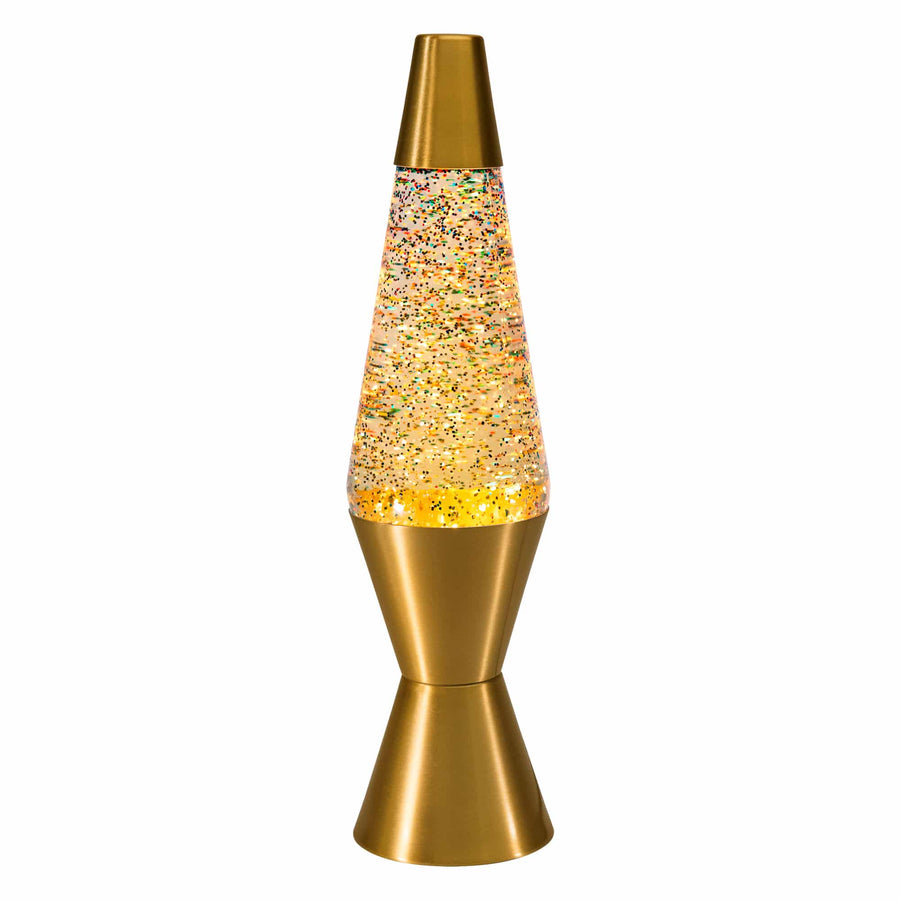 14.5" LAVA LAMP RAINBOW GLITTER - CLEAR/GOLD Series 2-0021