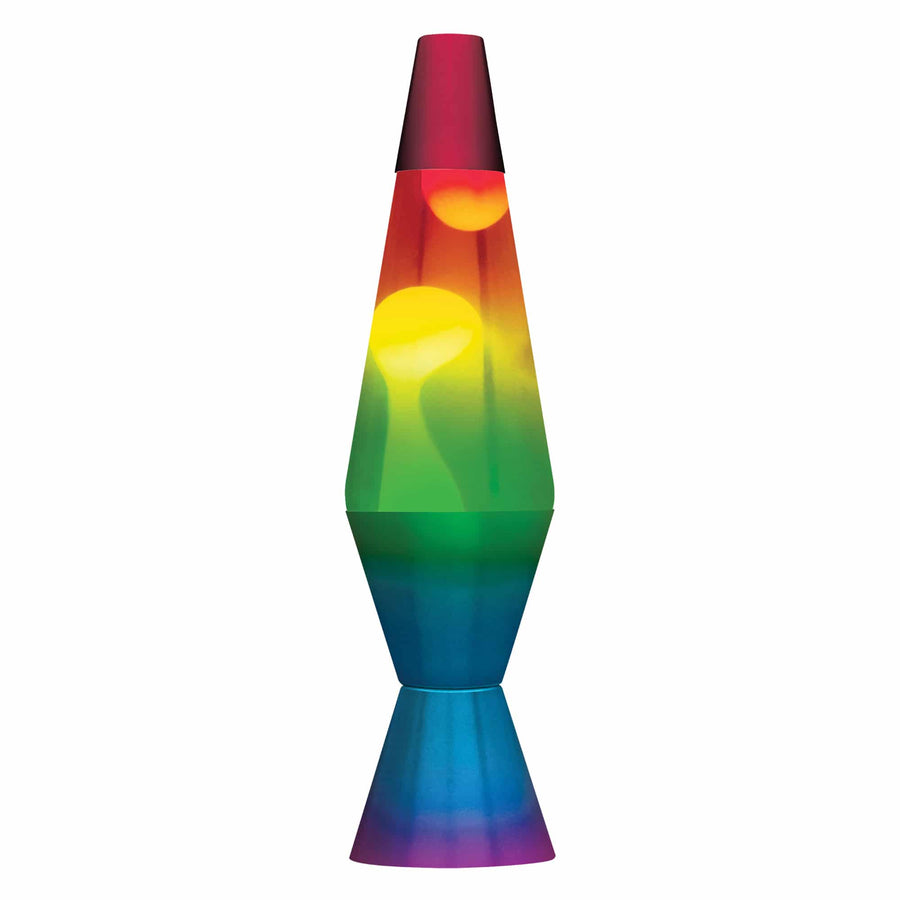14.5" LAVA LAMP RAINBOW - WHITE/CLEAR/TRICOLOR Edit 2-0020